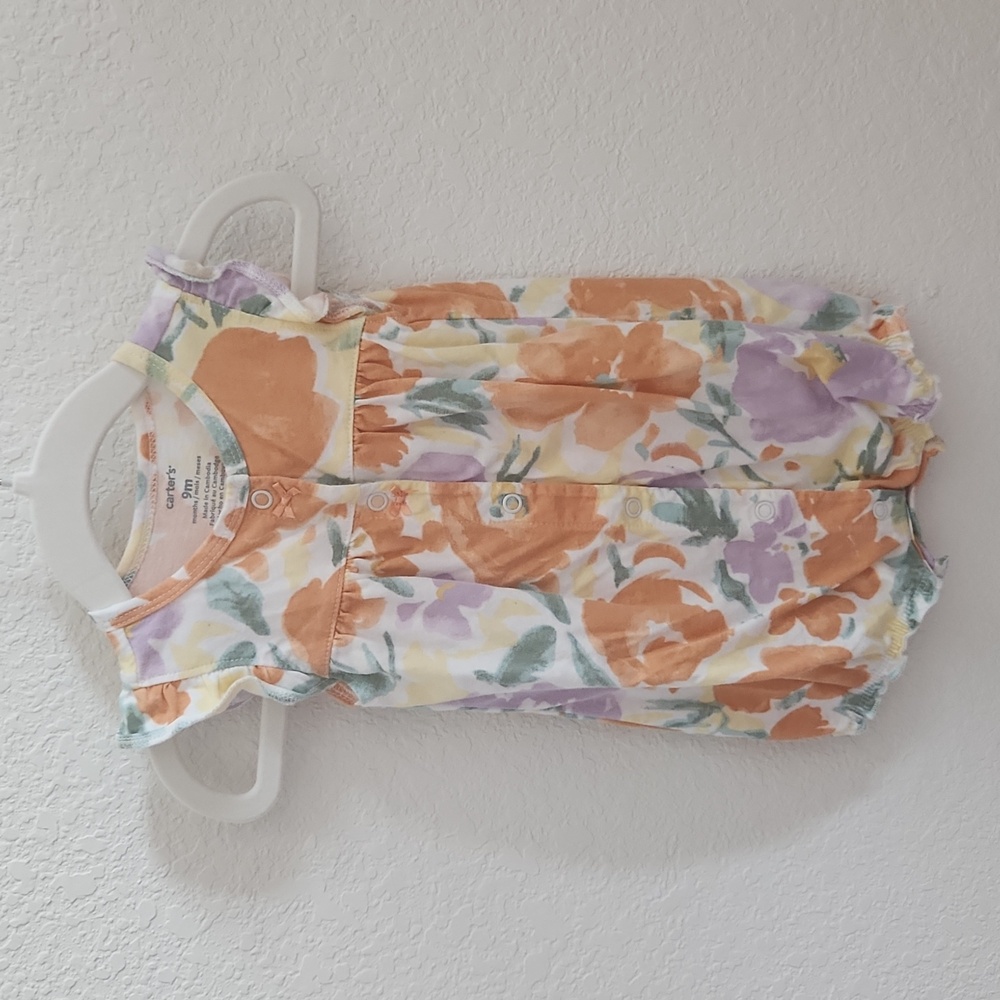 Carter's baby girl floral sleeveless snap romper